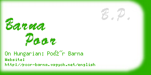 barna poor business card